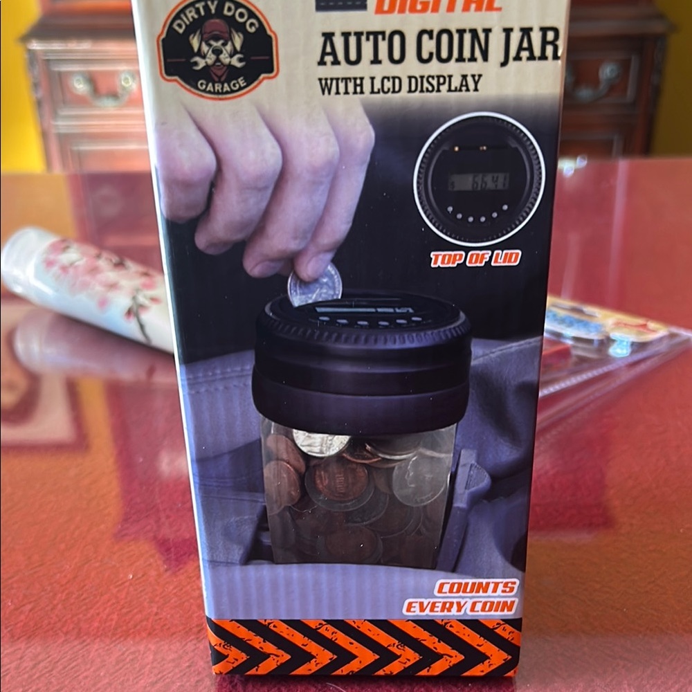 Digital Auto Coin Jar with LCD Display - Black